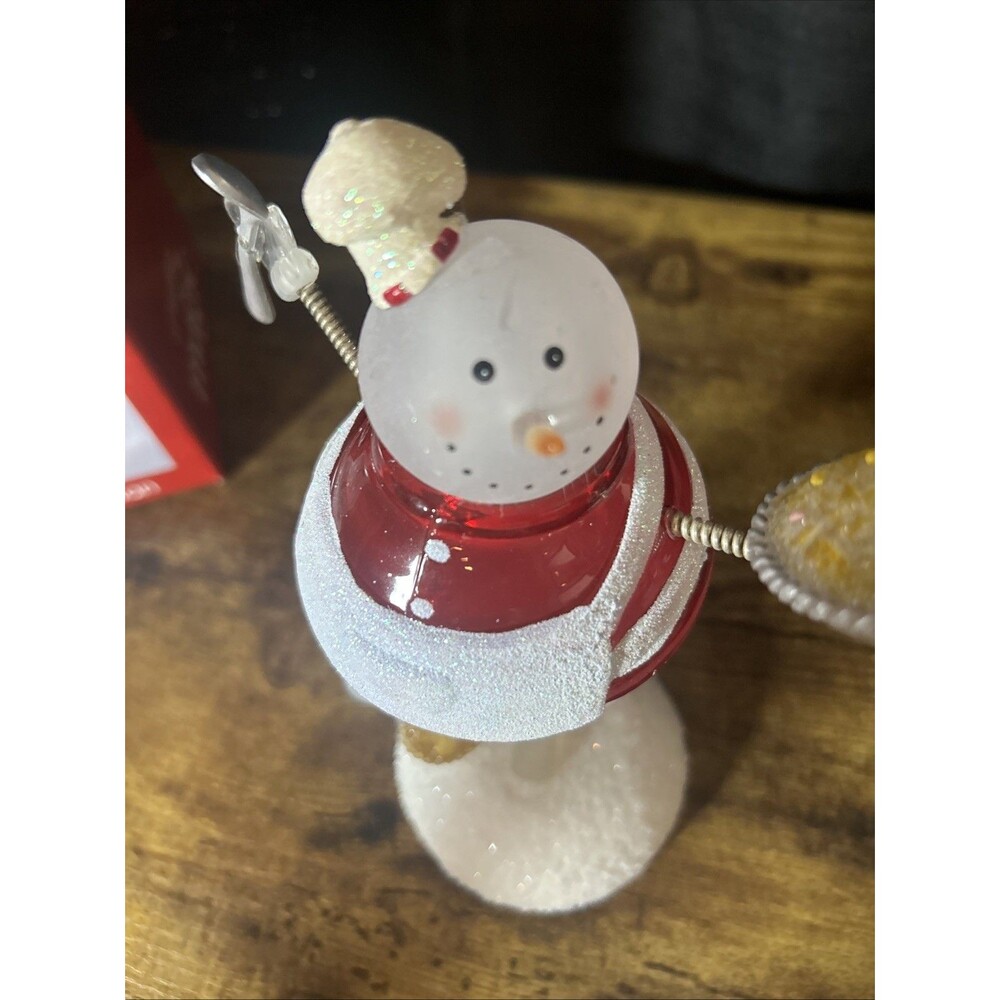 JCPenney Home Collection Rare Lighted Acrylic Chef Snowman W/ Box Vtg Christmas - Picture 10 of 10